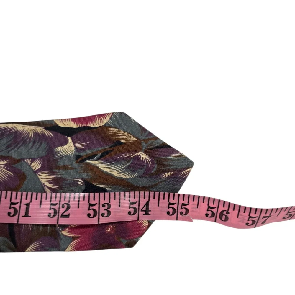 Hill & Archer Mens Necktie‎ Multicolor Floral 100% Silk Designer Short Hawaiian